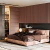 Akustický panel ACOUSTIC LINE - terracote | černá, 2650 x 245 x 22 mm, lamely MDF + FINISH FOLIE, akustický podklad FILC