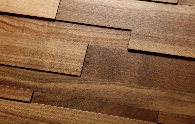 OŘECH Stepwood ® Original, 1250 x 219 mm (0,274 m2) - obkladové panely na stěnu - Povrchová úprava: Broušený - bez povrch. úpravy