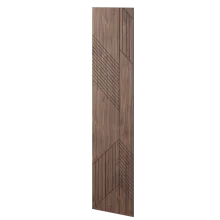 Velkoformátový lamelový panel OSLO - DÝHA Z AMERICKÉHO OŘECHU, 600 x 2750 mm, ČERNÝ MDF PANEL