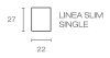 LINEA SLIM SINGLE - Drevená lamela na stenu, čierna, 2650 x 22 x 27 mm