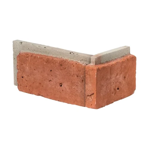 Betonový obklad, ROH, Z BETONU, MONSANTO 1 skládaný, červená, 80 x 155 x 78 mm, tloušťka 7-26 mm, 1,28 bm