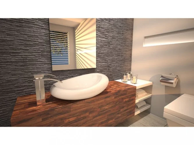 Betonový obklad, Z BETONU, PALERMO 2, tmavě šedá, 550 x 142 mm, tloušťka 10-26 mm, 0.62 m2