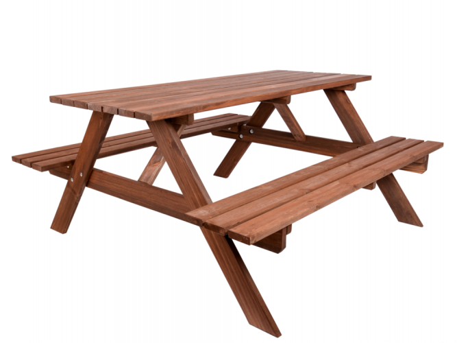 PIKNIK Zahradní set z kvalitního borovicového dřeva 160 - 220 cm, mořený - Délka (mm): 1600 mm
