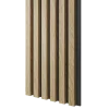 Dřevěné lamely ÚZKÉ na ČERNÉ desce (MDF), EVROPSKÝ DUB, CPL PREMIUM, 24 x 300 x 2750 mm (0,825 m2)