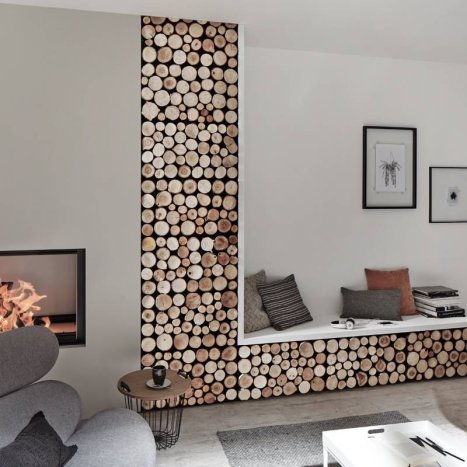 Dřevěný obklad imitující dřevěná polena