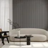 LINEA SLIM 3 dřevěné lamely na desce - japandi | černá, 2650 x 150 x 30 mm