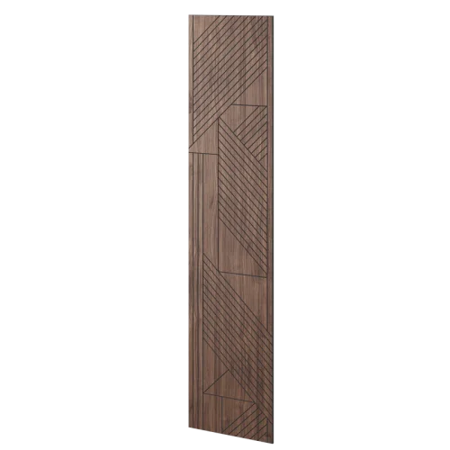 Veľkoformátový lamelový panel ISLA - DYHA Z AMERICKÉHO ORECHA, 600 x 2750 x 11 mm, ČIERNY MDF PANEL
