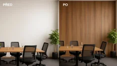 Systémový obkladový panel STRAMA PANELS - AMERICKÝ OŘECH, dřevotřísková deska, dekorativní fólie, 12 x 600 x 2800 mm