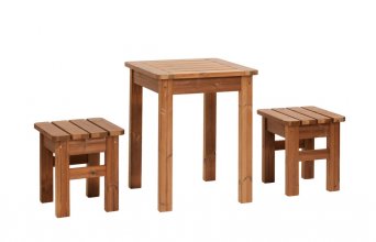 PROWOOD Dřevěný zahradní Nábytek SET S4 - stůl + 2 x stolička