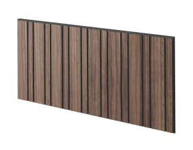 Lamelový panel HAARLEM - DÝHA Z AMERICKÉHO OŘECHU, 600 x 300 mm, ČERNÝ MDF PANEL