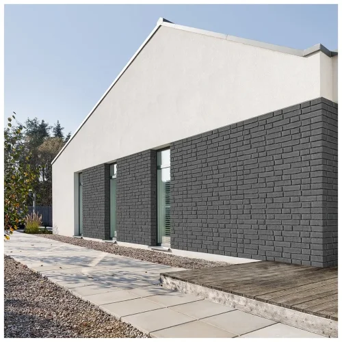 Cihlový obklad, ROH, Z BETONU, DETROIT 1, tmavě šedá, 85 x 160 x 78 mm, tloušťka 7 - 26 mm, 0.19 m2