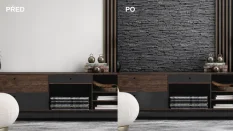 Kamenný obklad, Z BETONU, MESADA 1, tmavě šedá, 120 x 370 mm, tloušťka 25 mm, 0.44 m2
