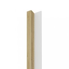 LINEA SLIM 1 dřevěná lamela na desce - dub | bílá, 2650 x 54 x 30 mm