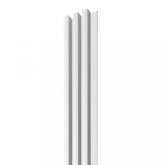 LINEA 3 dřevěné lamely na desce - bílá | bílá, 2750 x 176 x 40 mm