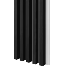 Dřevěné lamely ŠIROKÉ na BÍLÉ desce (MDF), ČERNÝ DUB, 46 x 300 x 2750 mm (0,825 m2)