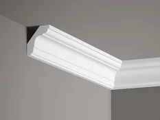 Stropná lišta – HLADKÁ, tvrdý plast ProFoam® (polyuretán), základný biely náter (pretierateľný), 44 x 44 x 2000 mm Stropná lišta – HLADKÁ, tvrdý plast ProFoam® (polyuretán), základný biely náter (pretierateľný), 44 x 44 x 2000 mm