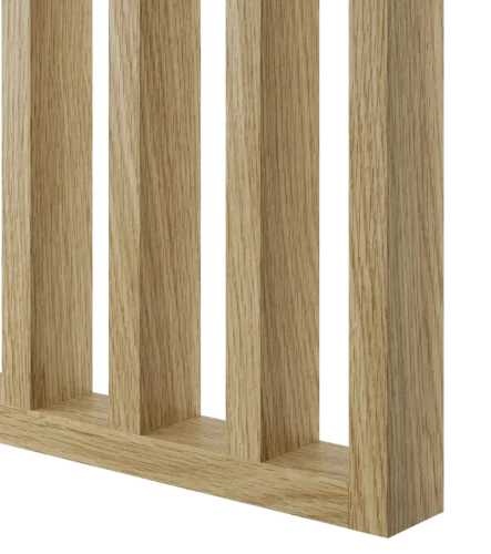 Dělící lamelová stěna s podstavcem - volně stojící, 990 x 2005 mm, (MDF), EVROPSKÝ DUB CPL - Typ lamel: V úhlu 45° k základně