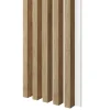 Dřevěné lamely ŠIROKÉ na BÍLÉ desce (MDF), DUB PŘÍRODNÍ, 46 x 300 x 2750 mm (0,825 m2)