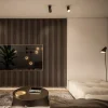 Akustický panel ACOUSTIC LINE - ezotica | černá, 2650 x 245 x 22 mm, lamely MDF + FINISH FOLIE, akustický podklad FILC