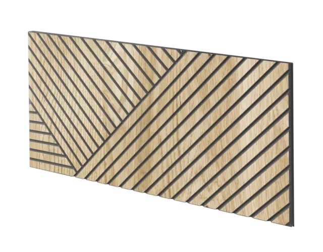 Lamelový panel SEVILLA - DUBOVÁ DÝHA, 600 x 300 mm, ČERNÝ MDF PANEL