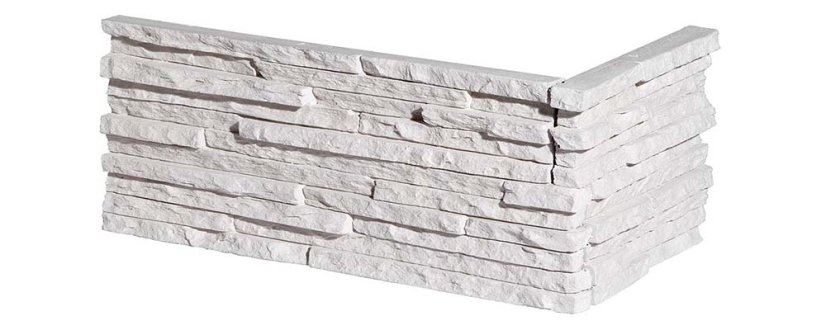 Betonový obklad, ROH, Z BETONU, PALERMO 1, bílá, 333 x 160 mm, tloušťka 10-26 mm, 0.56 m2