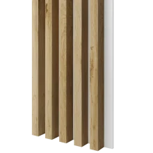 Drevené lamely ŠIROKÉ na BIELEJ doske (MDF), DUB WOTAN, 46 x 300 x 2750 mm (0,825 m2)