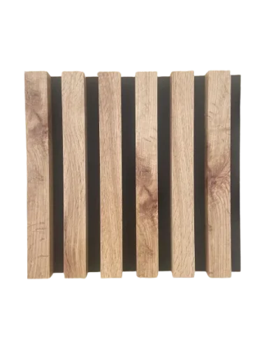 ATYPICKÝ PRODUKT - Akustický panel - DUB WOTAN, MDF + FÓLIA FINISH 3D, ČIERNY akustický podklad FILC, 300 x 285 mm