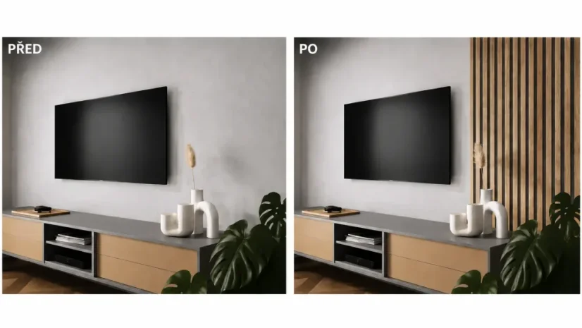 Akustický panel - DUBOVÁ DÝHA, MDF + DÝHA, ČERNÝ akustický podklad FILC, 300 x 2750 mm