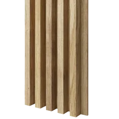 Dřevěné lamely ŠIROKÉ  na DÝHOVANÉ desce (MDF), DUBOVÁ DÝHA, 46 x 300 x 2750 mm (0,825 m2)