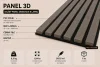 Akustický panel ACOUSTIC LINE - hakira beige | čierna, 2650 x 245 x 22 mm, lamely MDF + FINISH FOLE, akustický podklad FILC