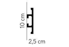 Nástěnná LED osvětlovací lišta, NEPŘÍMÉ OSVĚTLENÍ, tvrdý plast PolyForce (HD Polymer), základní bílý nátěr (přetíratelný), 100 x 25 x 2000 mm
