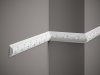 Nástěnná lišta – S ORNAMENTEM, tvrdý plast ProFoam® (polyuretan), základní bílý nátěr (přetíratelný), 54 x 20 x 2000 mm