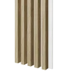 Dřevěné lamely ŠIROKÉ na BÍLÉ desce (MDF), EVROPSKÝ DUB CPL, 46 x 300 x 2750 mm (0,825 m2)