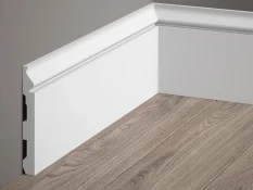 Podlahová lišta – HLADKÁ, tvrdý plast PolyForce (HD Polymer), základní bílý nátěr (přetíratelný), 117 x 14 x 2000 mm Podlahová lišta – HLADKÁ, tvrdý plast PolyForce (HD Polymer), základní bílý nátěr (přetíratelný), 117 x 14 x 2000 mm