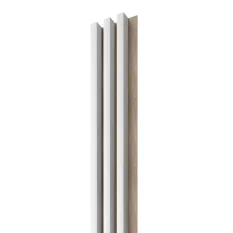 LINEA 3 drevené lamely na doske - biela | dub, 2750 x 176 x 40 mm