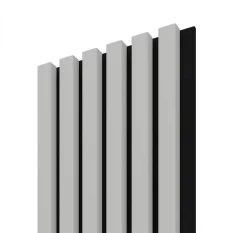 Akustický panel ACOUSTIC LINE - glacier grey | čierna, 2650 x 245 x 22 mm, lamely MDF + FINISH FOLIE, akustický podklad FILC