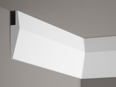 Stropní lišta – HLADKÁ, tvrdý plast PolyForce® (HD Polymer), základní bílý nátěr (přetíratelný), 100 x 23 x 2000 mm