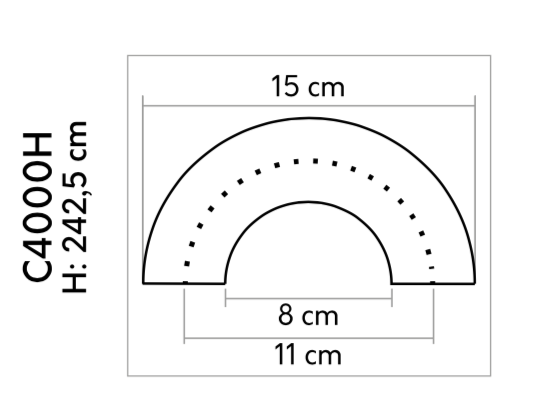 Polosloup - 2425 x 150 x 80 mm