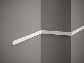 Nástenná lišta – HLADKÁ, tvrdý plast PolyForce (HD Polymér), základný biely náter (pretierateľný), 20 x 5 x 2000 mm