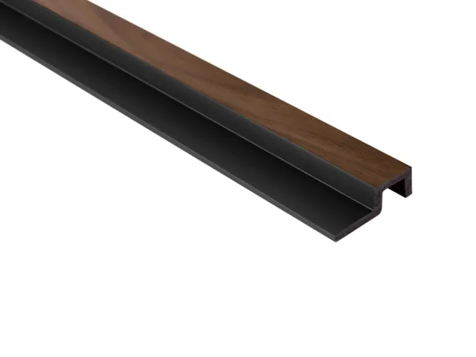 Koncový profil pre vodotesný lamelový panel (dve lamely) - pravý - 2700 x 62 x 20 mm - DUB TMAVY