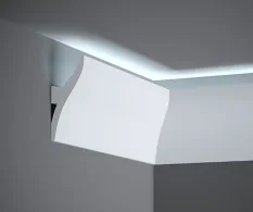 Stropná LED osvetľovacia lišta, NEPRIAME OSVETLENIE, tvrdý plast PolyForce (HD Polymer), základný biely náter (pretierateľný), 120 x 42 x 2000 mm