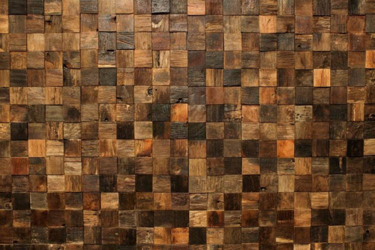 Dřevěná lodní mozaika  - obkladový panel 300 x 300 mm (0,09 m²)