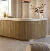 Lamelový panel na tkanině DUNY - DUBOVÁ DÝHA, obložení zakřivených či oblých stěn, 300 x 2750 mm, MDF PANEL