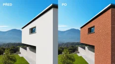 Cihlový obklad, Z BETONU, COUNTRY 710, červená, 205 x 62 mm, tloušťka 14-17 mm, 1 m2