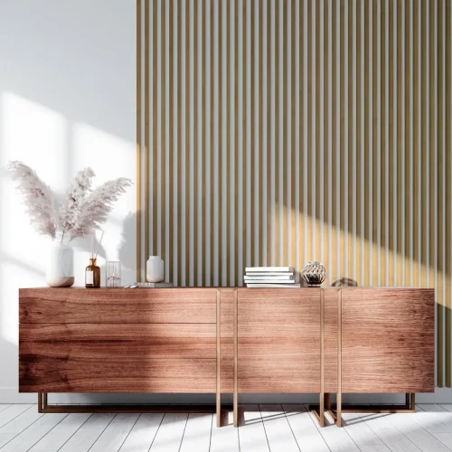 LINEA SLIM SINGLE - drevená lišta na stenu, dub, 2650 x 22 x 27 mm
