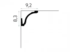 Garnižová LED osvetľovacia lišta, NEPRIAME OSVETLENIE, tvrdý plast PolyForce (HD Polymer), základný biely náter (pretierateľný), 83 x 92 x 2000 mm