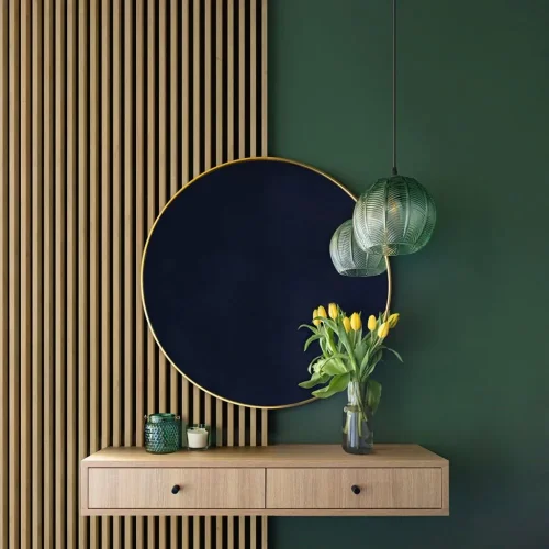 LINEA SLIM 1 dřevěná lamela na desce  - dub | černá, 2650 x 54 x 30 mm