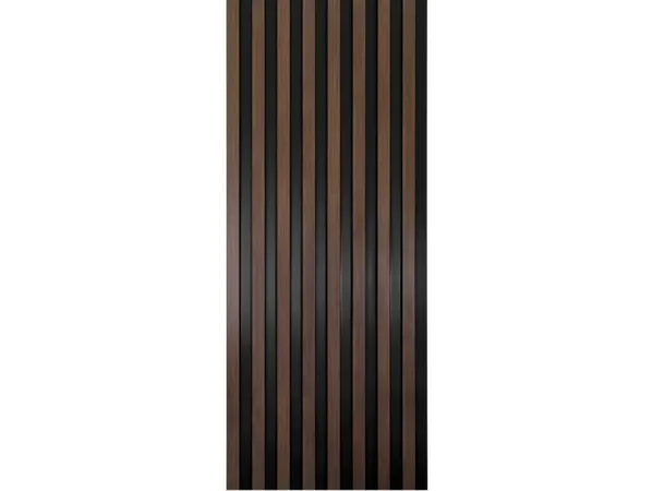 Panel na stěnu s lamelami - tmavý odstín - odolná a pevná imitace
