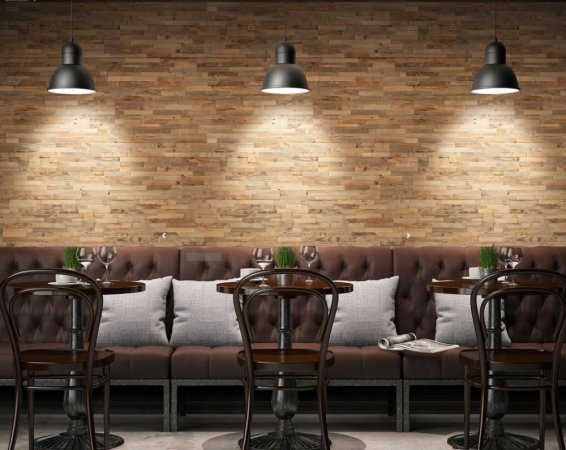 Obklady z masivního dřeva do restaurace