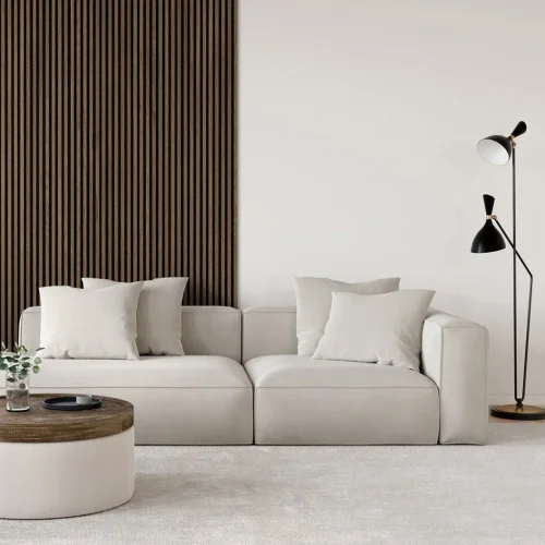 Akustický panel ACOUSTIC LINE - ezotica | černá, 2650 x 245 x 22 mm, lamely MDF + FINISH FOLIE, akustický podklad FILC